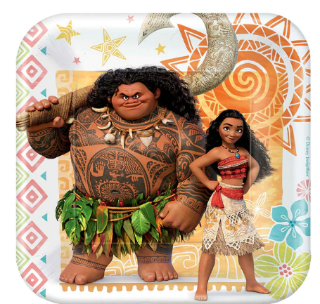 Moana Square Paper Plates 7in, 8pcs