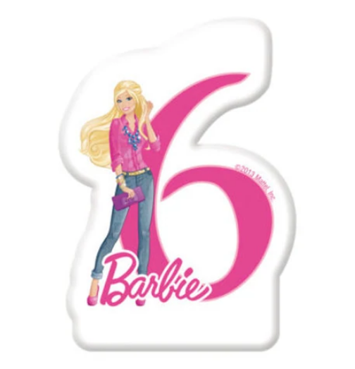 Barbie Sparkle Numeral Candle No. 6