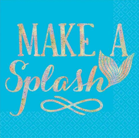Mermaid Wishes Hot Stamped Beverage Tissues, 16pcs