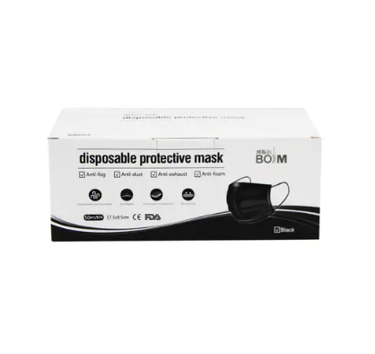 Disposable Adult Face Mask 50pcs Set black&White