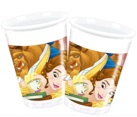 Disney Beauty & The Beast Plastic Cups 8pcs