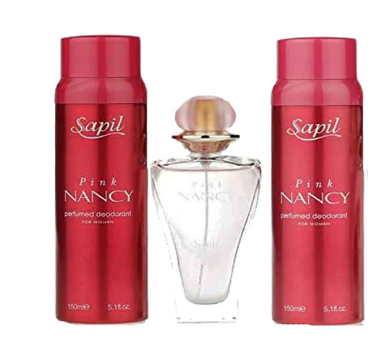 Sapil Nancy Pink Eau De Parfum For Women 50ml + Deodorant 150ml X 2