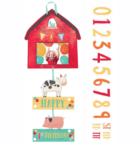 Barnyard Birthday Cardboard Personalized Photo Sign