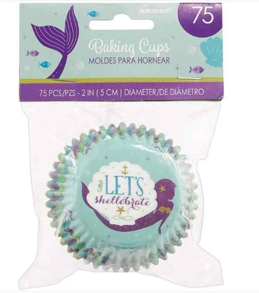 Mermaid Wishes Cupcake Cases 75pcs