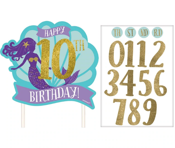 Mermaid Wishes Customizable Cake Topper