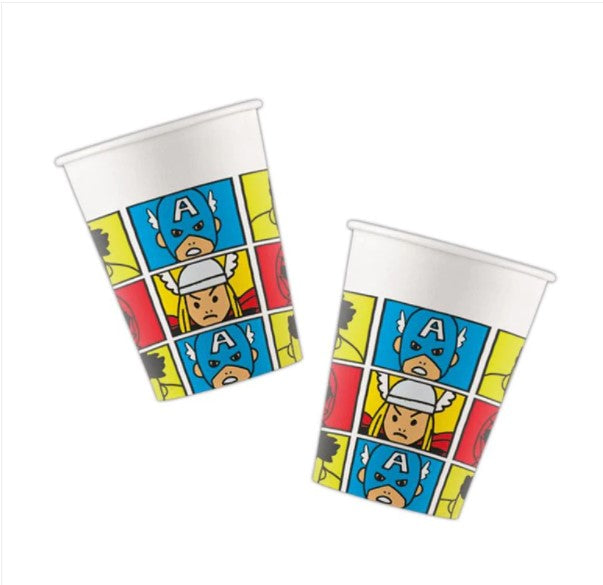 Avengers Pop Comic Marvel Paper Cups 8pcs