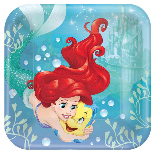 Ariel Dream Big Square Plates 9in, 8pcs