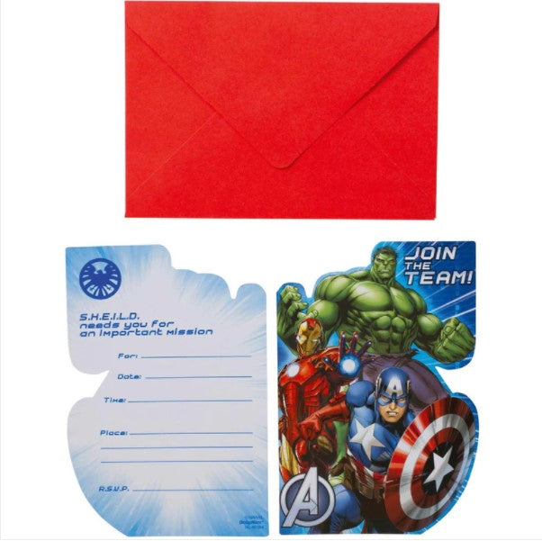 Avengers Invitations And Envelopes 8pcs