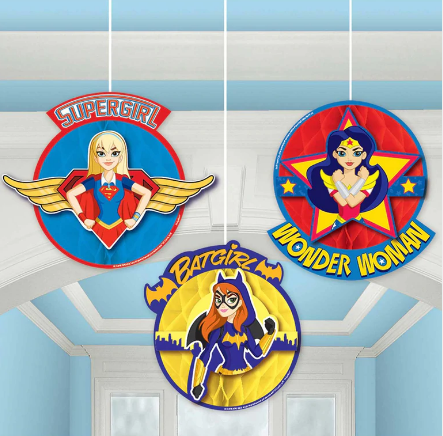 DC Superhero Girls Honeycomb Decoration 3pcs