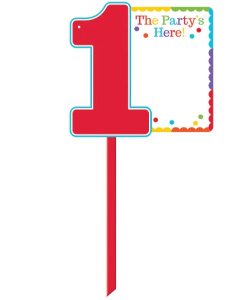 1st Birthday Rainbow Yard Sign Plastic 14in X 15in
