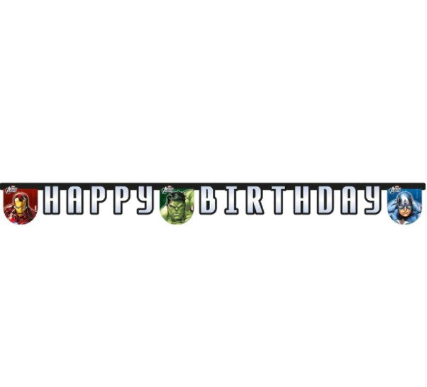 Avengers Multi Heroes Happy Birthday Die Cut Banner