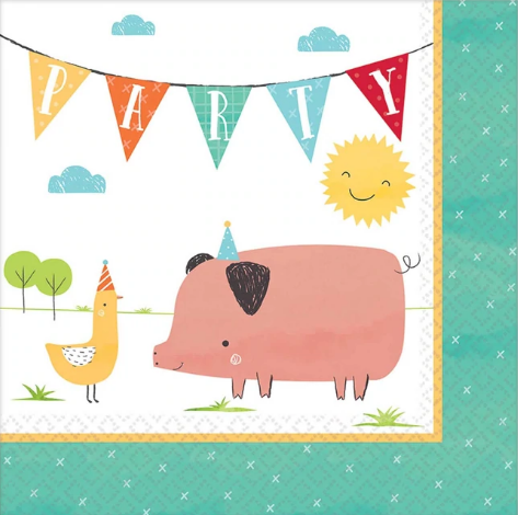 Barnyard Birthday Lunch Tissues 16pcs