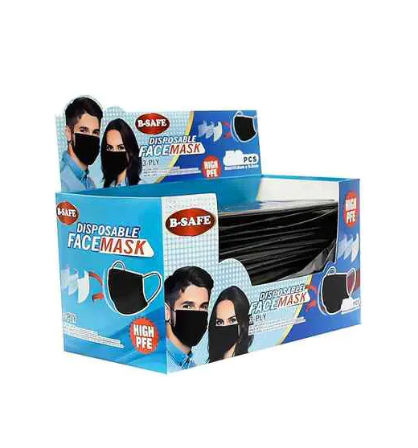 B-Safe Disposable Face Mask Black 10 count
