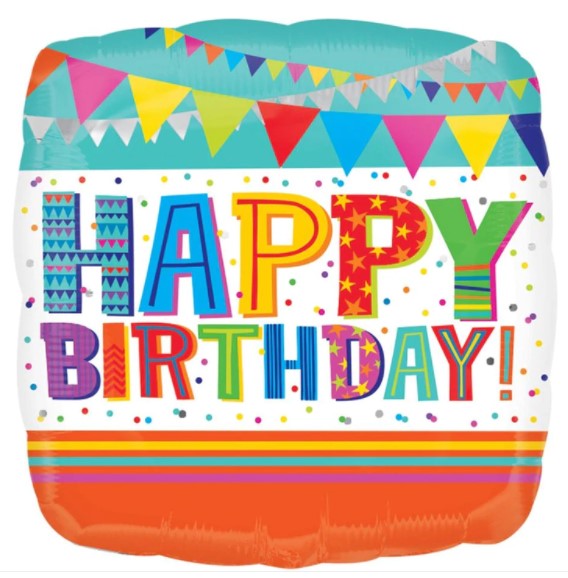 Bright And Bold Happy Birthday Foil Balloon 18in