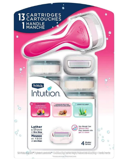 Schick Intuition Variety Pack 13 Refills with Razor Handle