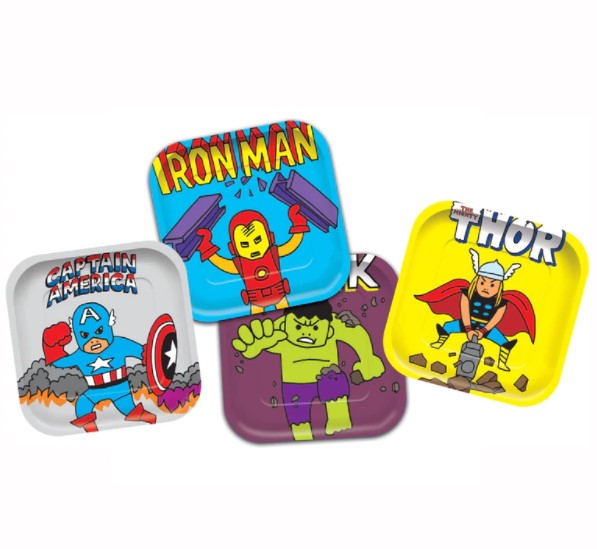 Avengers Pop Comic Marvel Paper Square Plates 4pcs