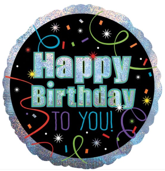 Brilliant Happy Birthday Holographic Foil Balloon 18in