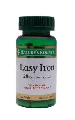 Natures Bounty Easy Iron 28mg 90 Capsules