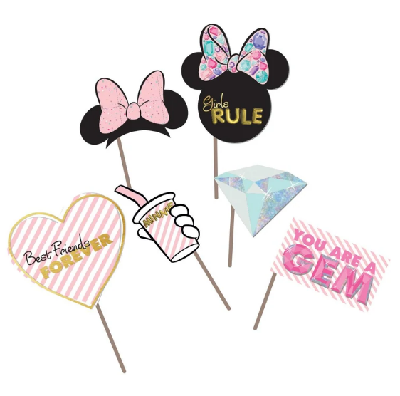 Minnie Party Gem Disney Photo Props 6pcs