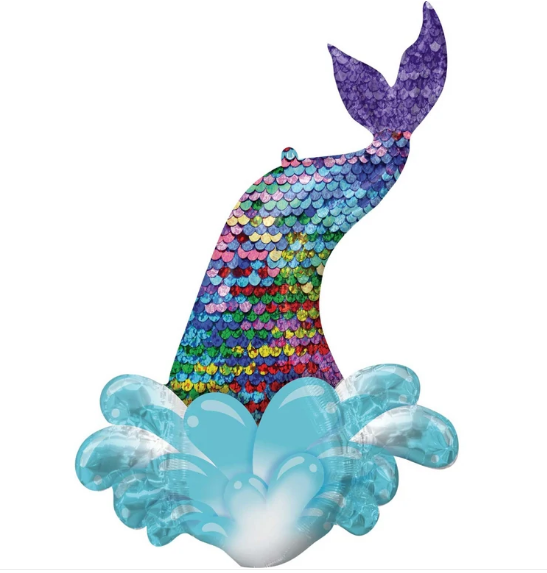 Mermaid Sequin Tail SuperShape Balloon 68x99cm