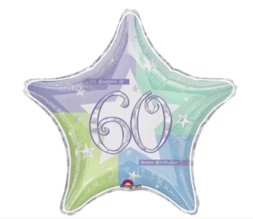 Birthday Shimmer 60th Birthday Foil Balloon 19in