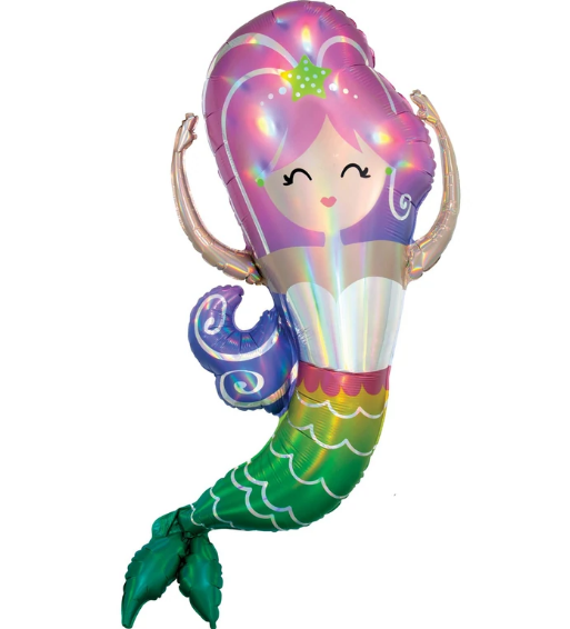 Mermaid Iridescent SuperShape Balloon 81x104cm