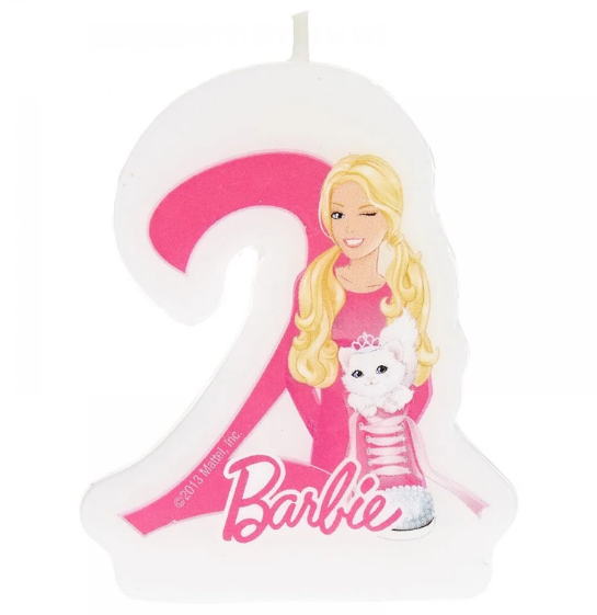 Barbie Sparkle Numeral Candle No. 2