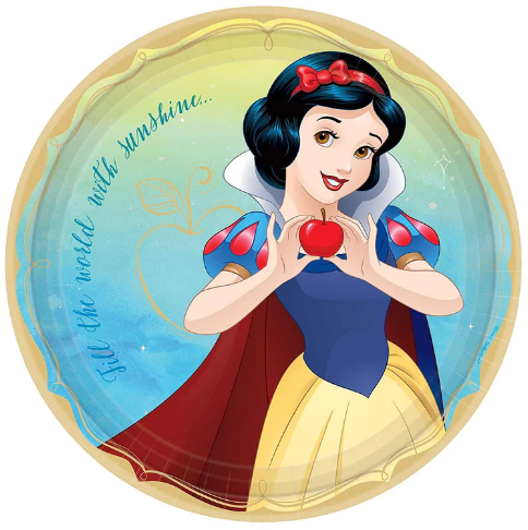 Disney Snow White Paper Plates 9in, 8pcs