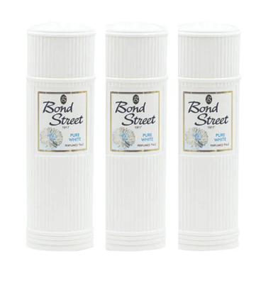 Bond Street Pure White Perfumed Talc 125ml x3