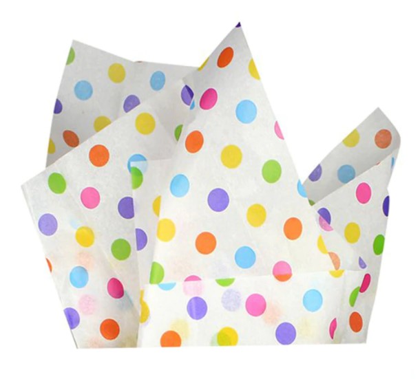 Multi Dot Tissue Wrapping Paper 20in, 8pcs