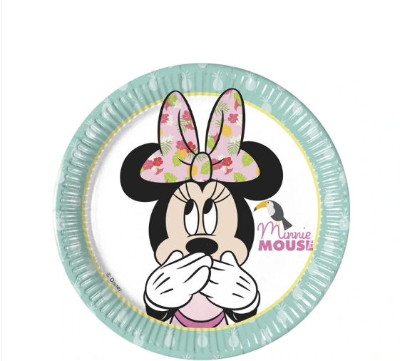 Minnie Tropical Paper Plates 7in, 8pcs