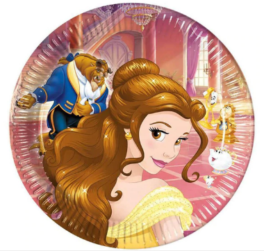 Disney Beauty & The Beast Paper Plates 7in, 8pcs