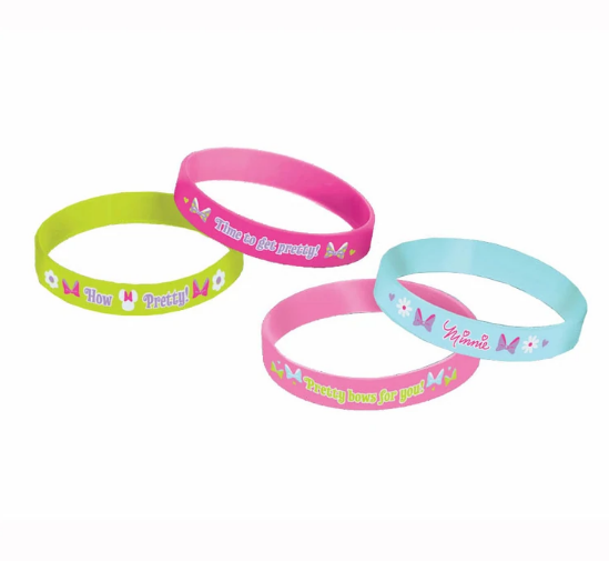 Disney Minnie Mouse Rubber Bracelet Favors 4pcs