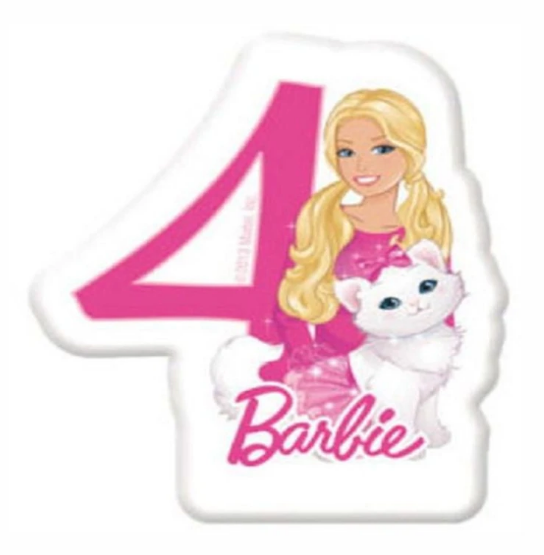 Barbie Sparkle Numeral Candle No. 4