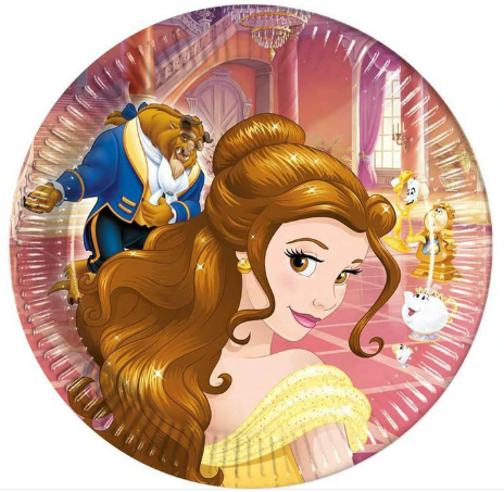 Disney Beauty & The Beast Paper Plates 9in, 8pcs