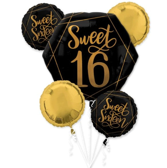 Elegant Sixteen Balloon Bouquet 5pcs