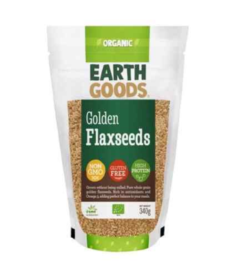 Earth Goods Organic Blond Flax Seeds NON-GMO Gluten-Free High Protein 340g