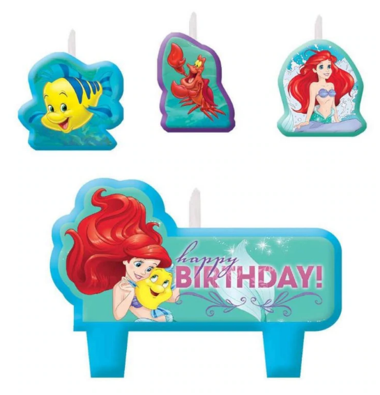 Ariel Dream Big Birthday Candle Set 4pcs