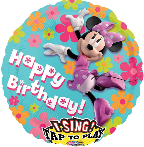 Minnie Mouse Happy Birthday Singing Balloon 28in