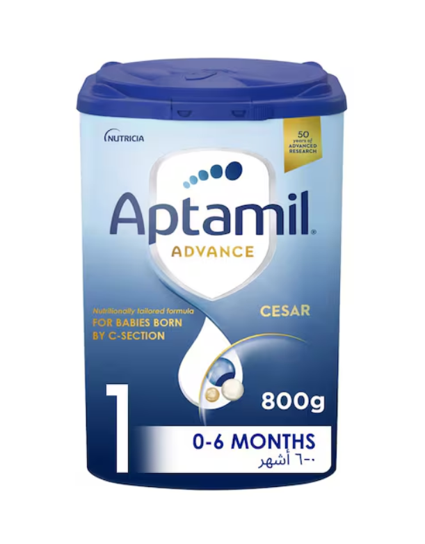 Aptamil Advance Cesar 1 Infant Formula Milk From 0-6 Months, For C-Section Born Babies, Easy To Use Pack, 800g