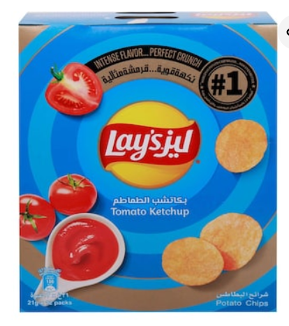 Lay's French Tomato Ketchup Chips, 21g Pack of 12