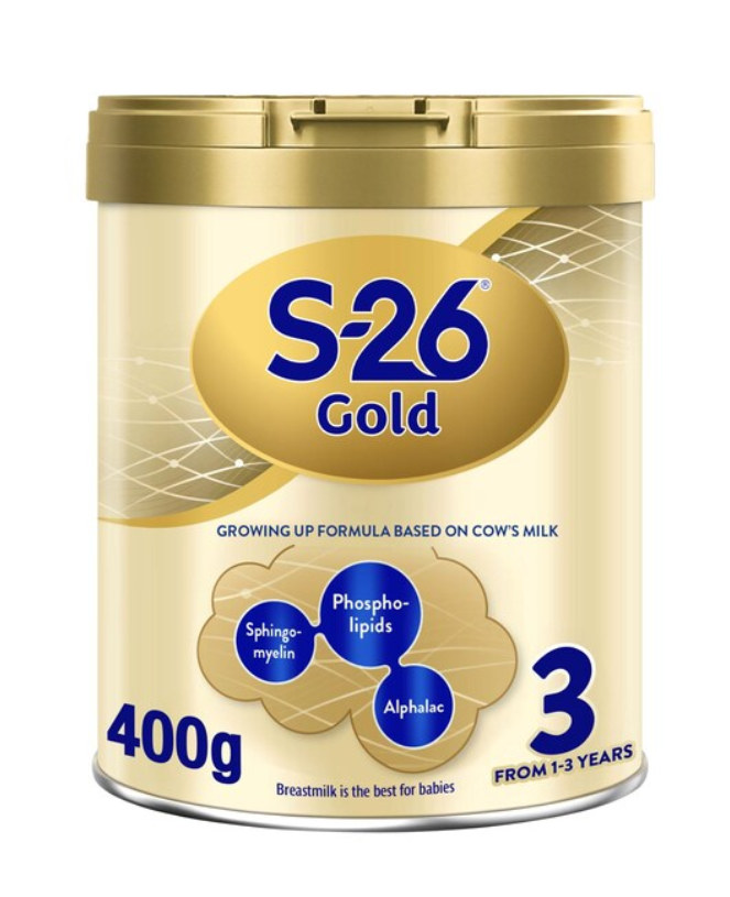 S-26 Gold 3 Stage 3, 1-3 Years Milk Powder Tin for Toddlers, 400g