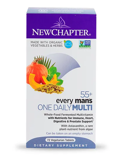 New Chapter Multivitamin for Men - Every Man's One Daily 55+ with Fermented Probiotics - 72 Tablets