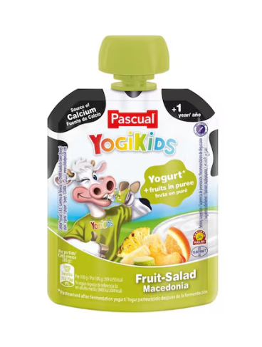 Pascual YogiKids Kids Snack Fruit-Salad Macedonia Pouch 80g