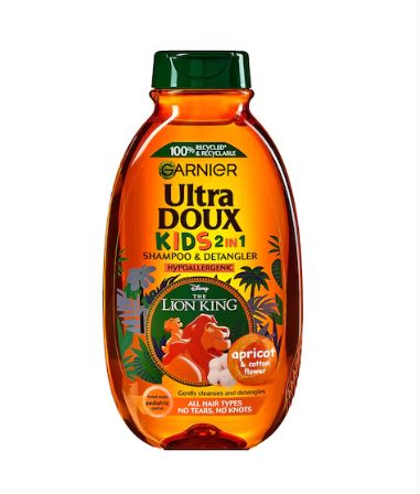 Garnier Ultra Doux Apricot Cotton Flower Kids 2-In-1 Shampoo And Detangler Yellow 400ml