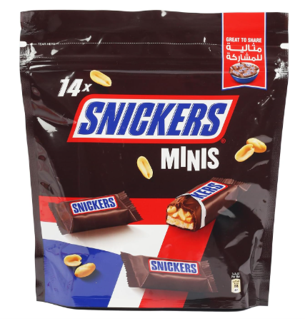 Snickers Minis Chocolate Pouch, 14 pcs, 252 g