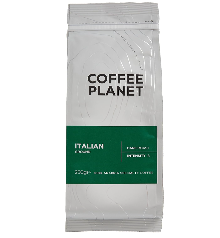 Coffee Planet Signature Italian Dark Roast Ground Coffee Bag 250 G