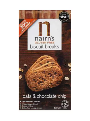 Nairns Gluten Free Oats And Chocolate Chip Biscuits Breaks 160g