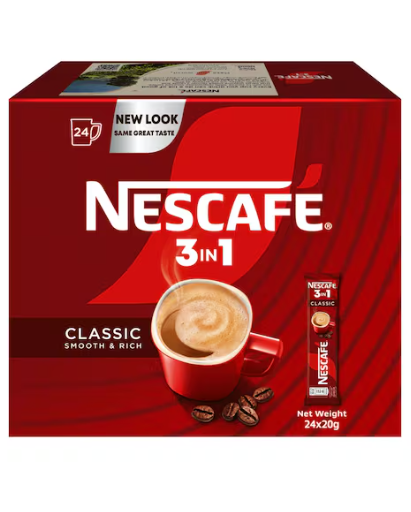 Nescafe 3-In-1 Classic Instant Coffee Mix 20g Pack of 24
