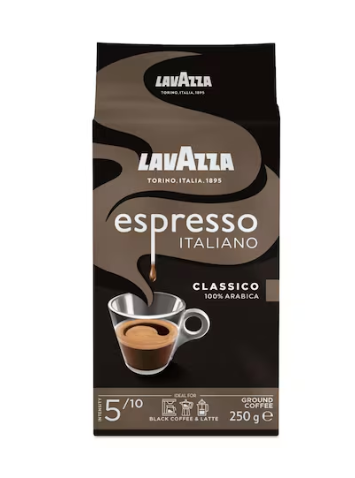 Lavazza Cafe Espresso Ground Coffee Medium Roast 250g